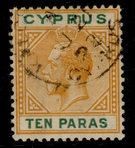 Cyprus GV SG85, 10pa Orange & Green, Used. cat-