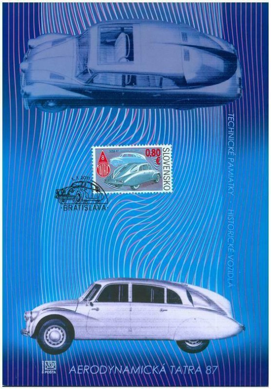 SLOVAKIA / 2011, (Colle. Sheet) Veteran Motor Cars – Aerodynamic Tatra 87, MNH 