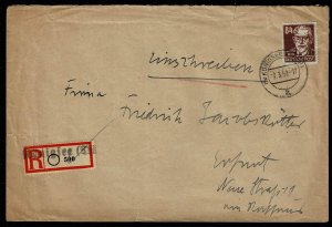 Michel#227, on registered cover, Personalities, August Bebel cv € 20