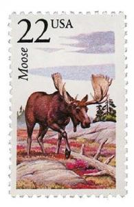 1987 22c Moose, North American Wildlife Scott 2298 Mint F/VF NH