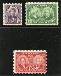 Canada 1927 Confederation set complete superb MNH. SG 271-273. Sc 146-148.