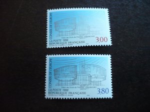 Stamps-France Council of Europe-Scott#1053-1054-Mint Never Hinged Set of 2 Stamp