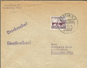 Berlin to Hauenstein, Germany 1937, Mi #659 solo w/comm canx (48321)