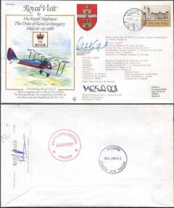 RV4c HRH The Duke Of Kent To Hungary Signed by M.L. Schofield R.I. Saunders (A)