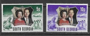 South Georgia 35-6 MNH Silver Wedding cpl. set X 15 sets , vf. 2022 CV $ 21.00