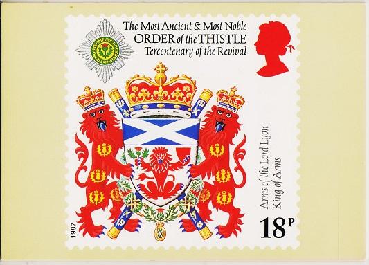 Great Britain. 1987 Scottish Heraldry. PHQ Cards(4) Unused