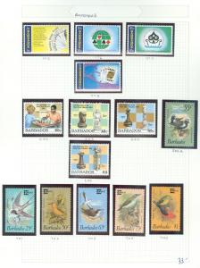 BARBADOS : Beautiful collection. All Very Fine, MNH. Birds. Scott Catalog $150.