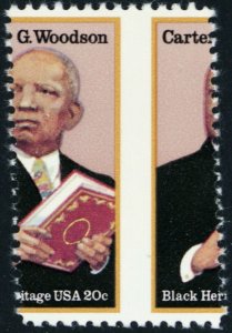 2073, Mint NH 20¢ Misperfed Error Carter Woodson - Stuart Katz