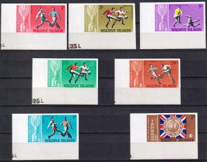 Maldive Islands 1967 Soccer World Cup England 1966 Mi.207- 213 B Imperf. MNH