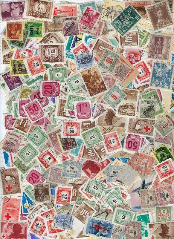 HUNGARY- ACCUMULATION ABOUT 2000 STAMPS (ALMOST HALF LB.) MOST USED/CANCELED