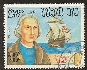 Laos  489 Used CTO 489 1983 C.Columbus, Explorer: Ship