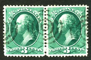 U.S. #207 USED PAIR WITH PF CERT