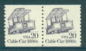 2263 20c Cable Car Fine MNH Dry Gum Pair
