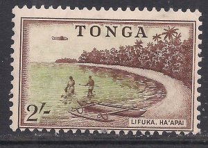 Tonga 1953 QE2 2/-d Lifuka Ha'apai Beach MM SG 111 (  E1290 )