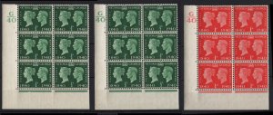 GB 1940 Centenary ½d cyl 3 and 3 dot corner blocks of 6 unmounted mint, also 1