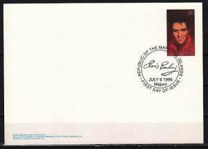 Marshall Islands, Scott cat. 608. Elvis Presley issue as Postal Card. First Day.