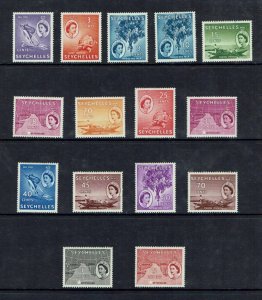 Seychelles: 1954 Queen Elizabeth Definitive part set to 1R  + 5R, MLH