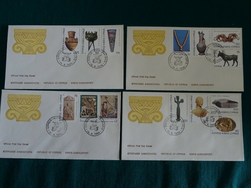 Cyprus 1980 Complete year set FDC's.