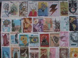 ​BRAZIL STAMPS: VERY OLD LARGE 56 DIFFERENT PICTORIAL BRAZIL USED STAMPS #BR-H