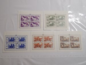 WWII 1944 Germany FELDPOST Belgium -  5 Stamps Block of 4 - Canceled Rare*