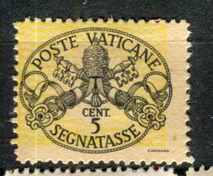 VATICAN; 1945 early Postage Due issue fine Mint hinged 5c. value