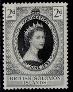 BRITISH SOLOMON ISLANDS QEII SG81, 2d 1953 CORONATION, NH MINT.