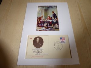 Benjamin Franklin photograph and 1976 USA Declaration of Independence Cover