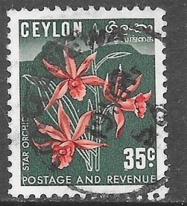 Ceylon 314a: 35c Star Orchid, used, F-VF