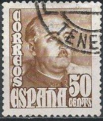 Spain 765 (used) 50c Franco, bister (1948)