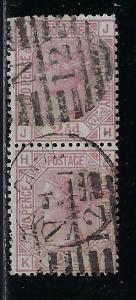 Great Britain Scott # 67, used, plate # 13/JH + KH, pair