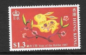 HONG KONG SG530 1987 $1.30 YEAR OF THE RABBIT MNH