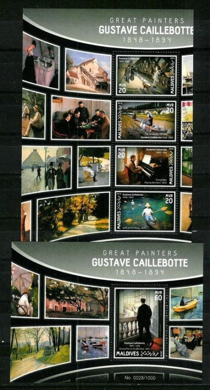 Maldive Islands - Paintings - GUSTAVE CAILLEBOTTE - Set + S.S. - MNH