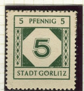 GERMANY; GORLITZ 1946 early Local Post issue Mint hinged 5pf. .