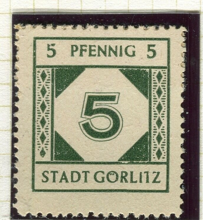 GERMANY; GORLITZ 1946 early Local Post issue Mint hinged 5pf. .