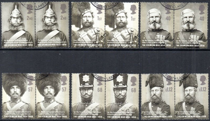 2004 Sg 2489/2494 150th Anniversary of Crimean War Set of 6 Pairs Fine Used