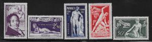 MONACO SC# 209-213 FVF/MLH 1948