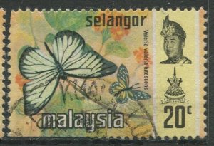 STAMP STATION PERTH Selangor #134 Sultan Salahuddin Butterfly Type Used 1971