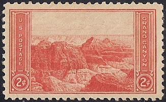 741 2 cent Grand Canyon, Red mint OG NH XF