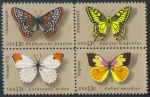 US SC# 1715a MNH Block of 4 Butterflies