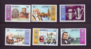 Jersey Sc 366-71 1985 Hugenot stamp set mint NH