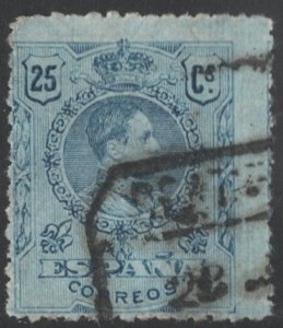 Spain SC#302 25c King Alfonso XIII (1909) Used