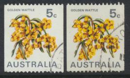 Australia  Sc# 439C Flowers Golden Wattle with paper variety Used see details 