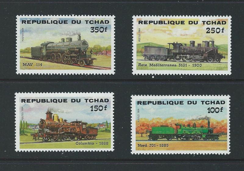 Chad #1984 Steam Locomotives of a Bygone Era MNH F-VF