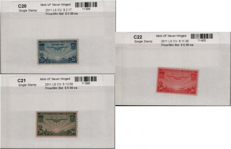 US C20-C22 MNH Airmail