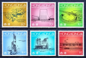 Hong Kong - Scott #550-555 - MNH - Light toning on gum - SCV $11.40