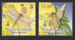 PITCAIRN ISLANDS SG788/9 2009 DRAGONFLY A FINE USED.