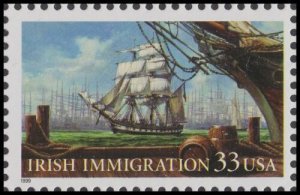 1999 Irish Immigration Single 33c Postage Stamp, Sc# 3286, MNH, OG