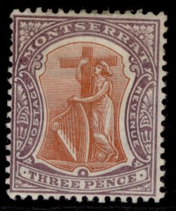 MONTSERRAT QV SG28, 3d dull orange & deep purple, M MINT. Cat £14. ORDINARY