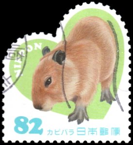 Japan 3736c  - Used - 82y Capybara (2014) (cv $1.10)