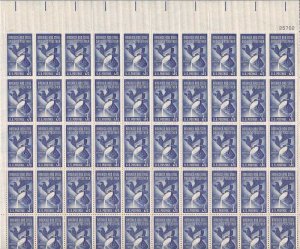 US Stamp - 1957 Steel Industry - 50 Stamp Sheet - Scott #1090